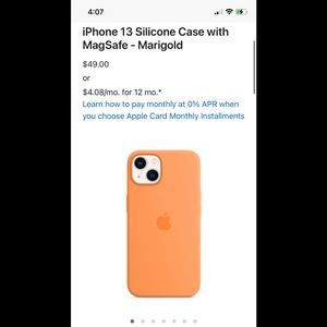 Brand New unopened Iphone 13 silicone case (Marigold)